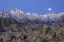 Picture of CA, MOONSET ON LONE PINE PEAK AND MT WHITNEY