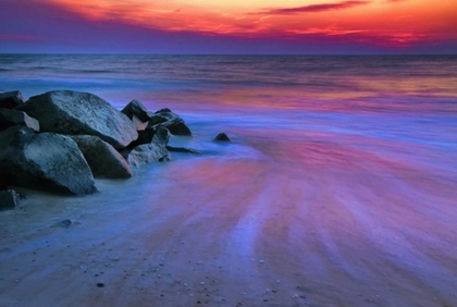 Picture of USA, NEW JERSEY, CAPE MAY SUNSET ON DELAWARE BAY