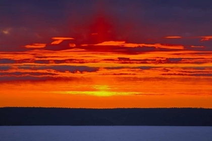 Picture of CANADA, PRINCE ALBERT SUNSET OVER WASKASIUW LAKE