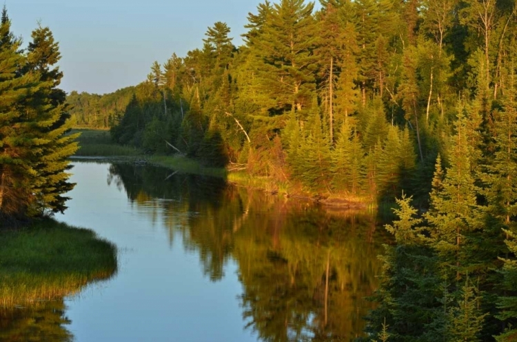 Picture of CANADA, ONTARIO, SUNSETT ON WATER AT REED NARROWS