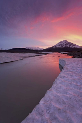 Picture of CANADA, BC, VIEW OF ALSEK RIVER AT SUNSET