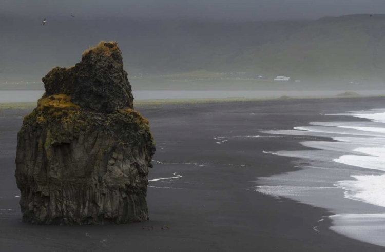 Picture of ICELAND, VIK BLACK SAND BEACH ON RAINY DAY