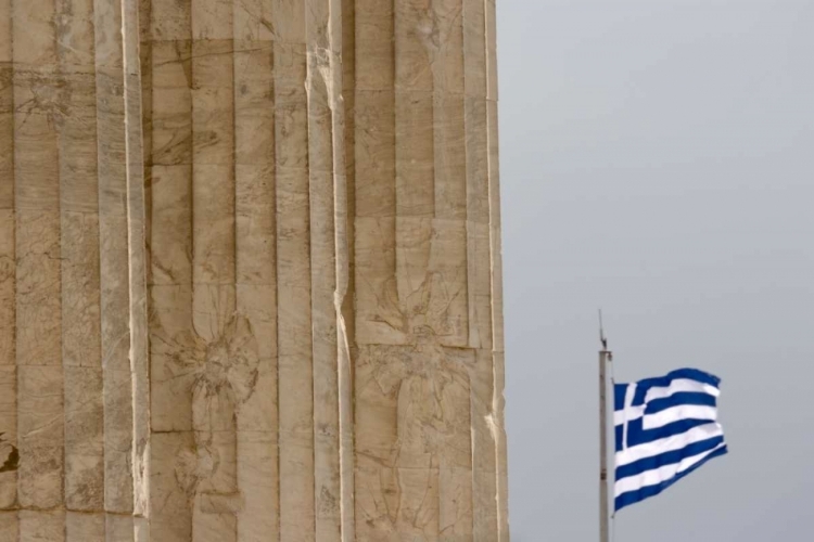 Picture of GREECE, ACROPOLIS PARTHENON AND GREEK FLAG