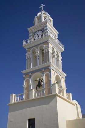 Picture of GREECE, SANTORINI ORNATE CHURCH CLOCK TOWER