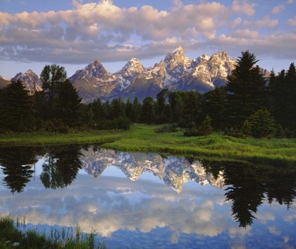 Picture of WYOMING GRAND TETONS REFLECT IN THE SNAKE RIVER