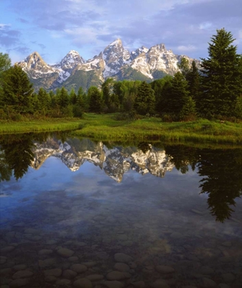 Picture of WYOMING GRAND TETONS REFLECT IN THE SNAKE RIVER