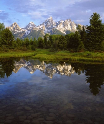 Picture of WYOMING GRAND TETONS REFLECT IN THE SNAKE RIVER