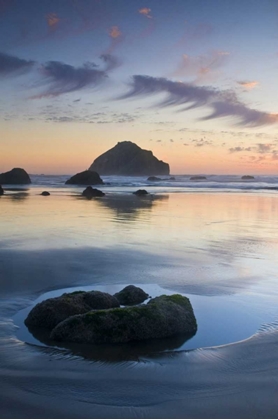 Picture of OR, BANDON BEACH FACE ROCK AT TWILIGHT