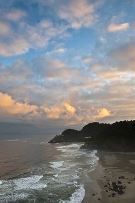 Picture of OR, HECETA HEAD LIGHTHOUSE IN MORNING SKY