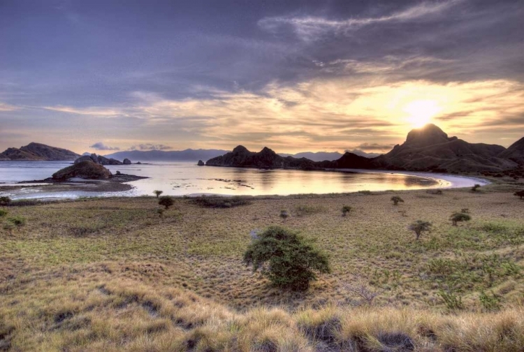 Picture of INDONESIA, KOMODO NP SUNSET OVER AN ISLANDS