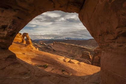 Picture of UT, ARCHES NP DELICATE ARCH AT SUNSET