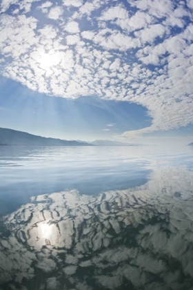 Picture of ALASKA, FRESHWATER BAY CLOUDS REFLECTED IN WATER