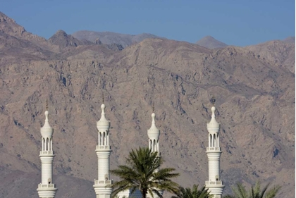 Picture of UAE, FUJAIRAH MINARETS AGAINST DISTANT HILLS