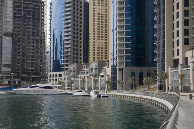 Picture of UAE, DUBAI, MARINA SIDEWALK ALONG MARINA BAY