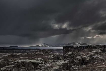 Picture of ICELAND,THINGVELLIR NP DARK RUGGED LANDSCAPE