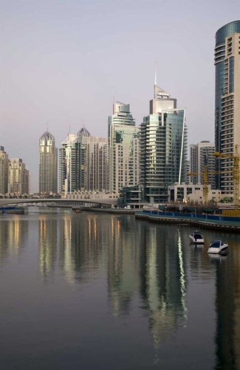 Picture of UAE, DUBAI, MARINA TOWERS ON MARINA AT SUNSET