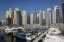 Picture of UAE, DUBAI MARINA TOWERS WITH BOATS AT ANCHOR