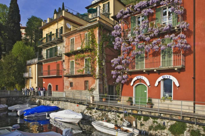 Picture of ITALY, VARENNA BOATS MOORED IN VILLAGE HARBOR