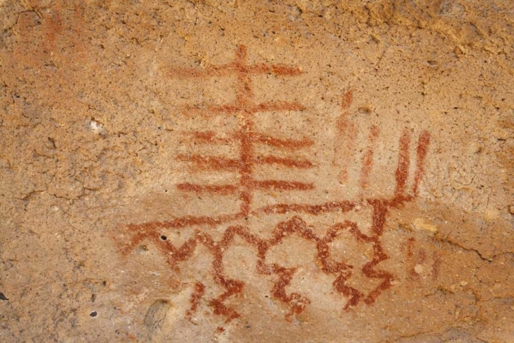 Picture of CALIFORNIA, OWENS VALLEY PICTOGRAPHS IN A CAVE