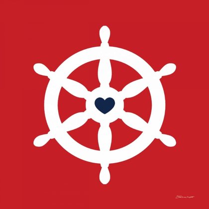 Picture of SHIP WHEEL ON RED