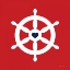 Picture of SHIP WHEEL ON RED