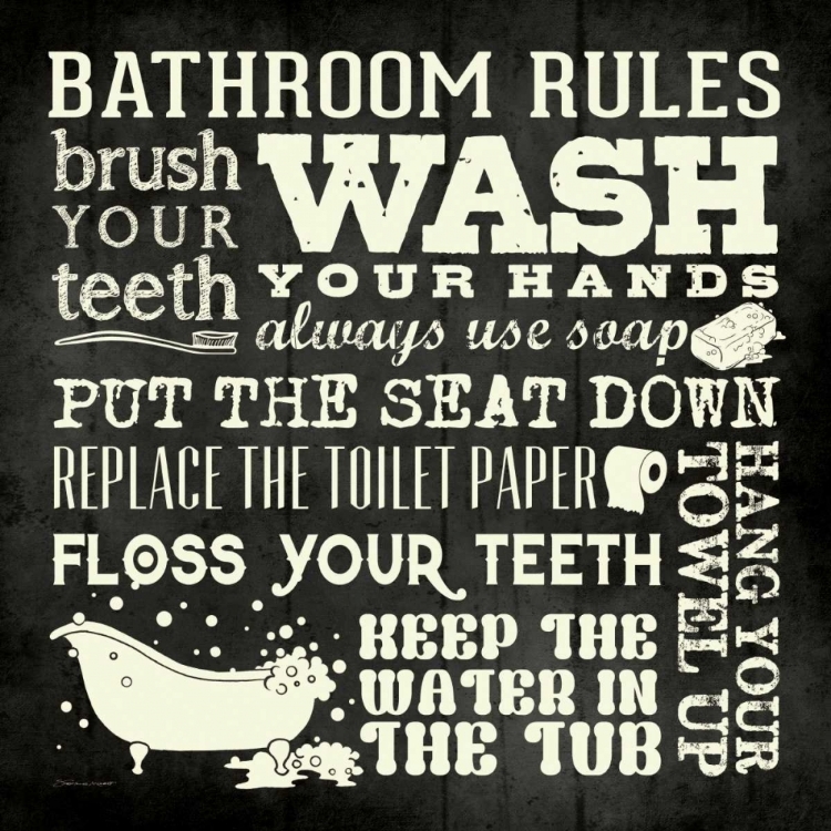 Picture of BATH RULES - BLACK