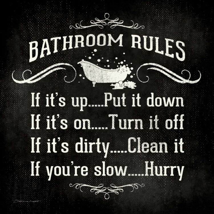 Picture of BATHROOM RULES - BLACK