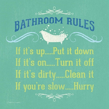 Picture of BATHROOM RULES  - GREEN