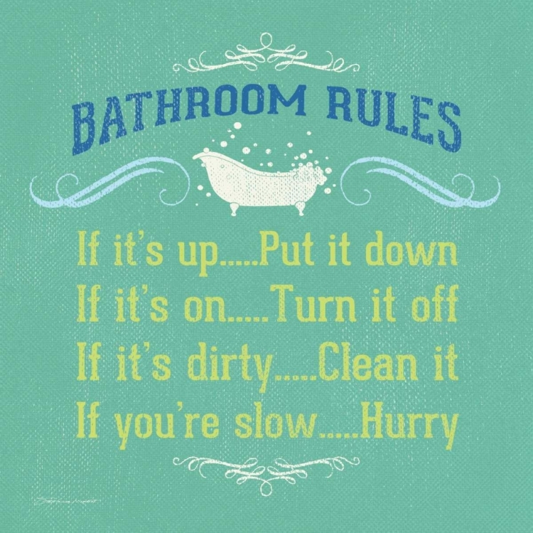 Picture of BATHROOM RULES  - GREEN