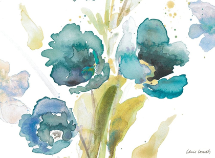 Picture of BLUE WATERCOLOR MODERN POPPIES II