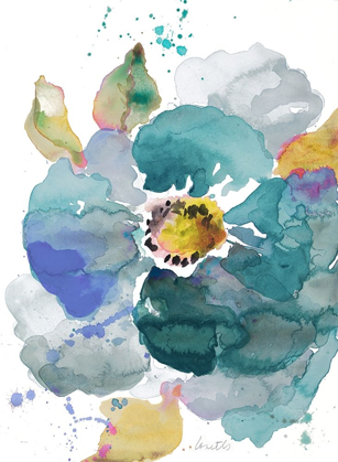 Picture of WATERCOLOR MODERN BLUE POPPY