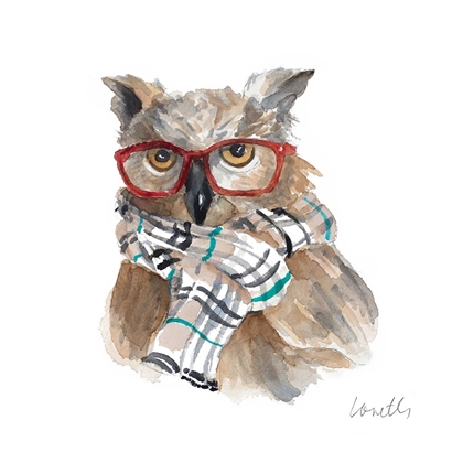 Picture of OWL IN SCARF AND GLASSES