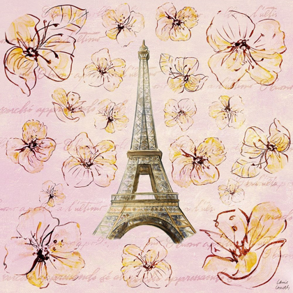 Picture of GOLDEN PARIS ON FLORAL I