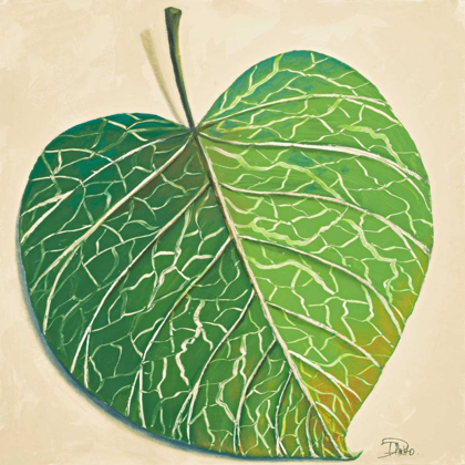 Picture of VEINS OF GREEN LEAF ON CREAM I