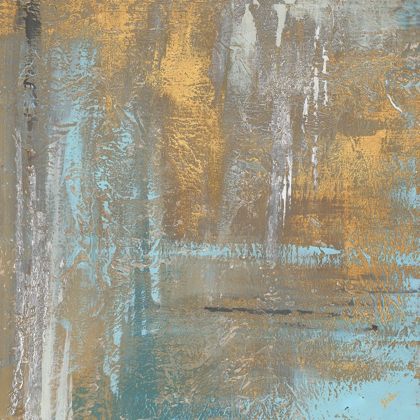 Picture of GOLD ABSTRACT ON TEAL