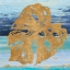 Picture of GOLD AND TEAL LEAF PALM II