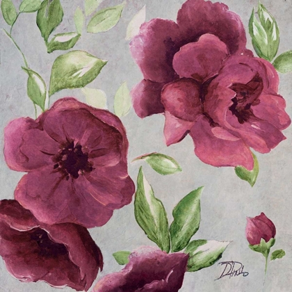 Picture of GRAY AND PLUM FLORALS I