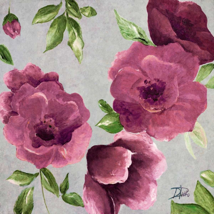 Picture of GRAY AND PLUM FLORALS II