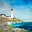 Picture of LIGHTHOUSE ON THE ROCKY SHORE I