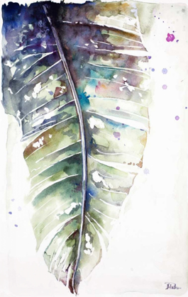 Picture of WATERCOLOR PLANTAIN LEAVES WITH PURPLE I