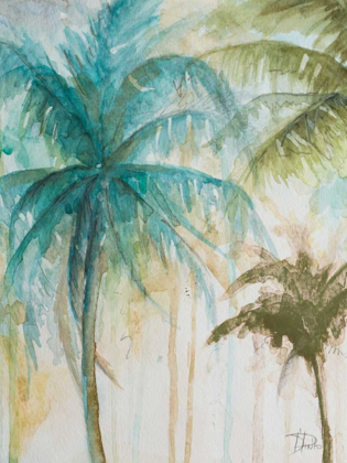 Picture of WATERCOLOR PALMS IN BLUE I