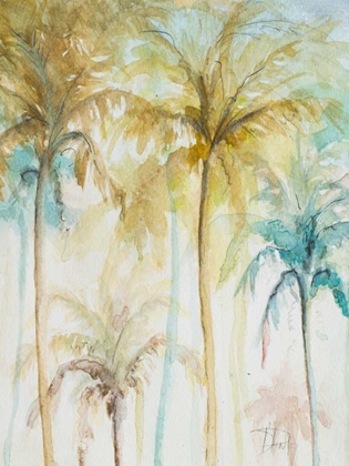 Picture of WATERCOLOR PALMS IN BLUE II
