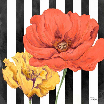 Picture of POPPIES ON STRIPES II