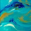 Picture of THE SEA SINGS IN TEAL SQUARE