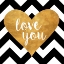 Picture of GOLD CHEVRON HEARTS SQUARE I