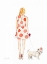 Picture of WATER COLOR GIRL WITH PUPPY II