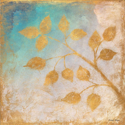 Picture of GOLD LEAVES ON BLUES II