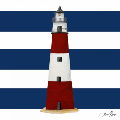 Picture of NAUTICAL STRIPE LIGHT HOUSE