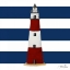 Picture of NAUTICAL STRIPE LIGHT HOUSE