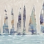 Picture of MUTED SAIL BOATS SQUARE II